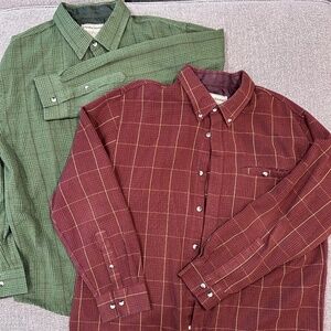 ❄Set of 2 Plaid Button Down Shirts